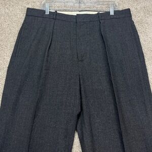 Vintage Polo Ralph Lauren Mens 37x33 Gray Wool Blend Pants Pleated Dress Trouser